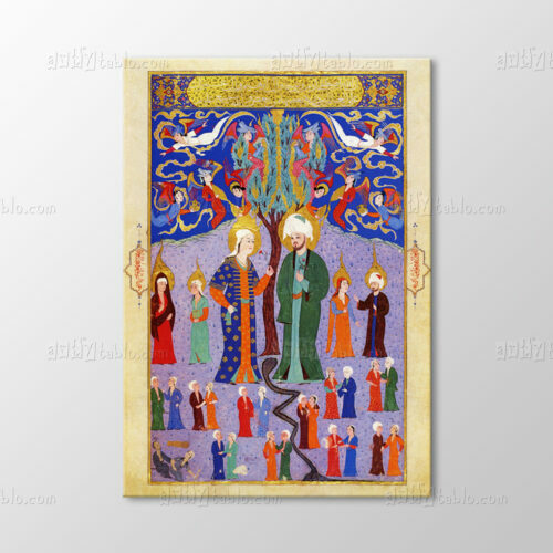 Adem ve Havva İkiz Çocukları İle Tablo