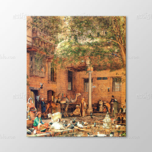 Coptic Patriğinin Evinin Avlusu Kahire 1864 Tablo