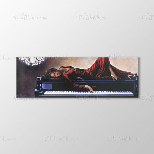 Woman Laying On Piano Tablo