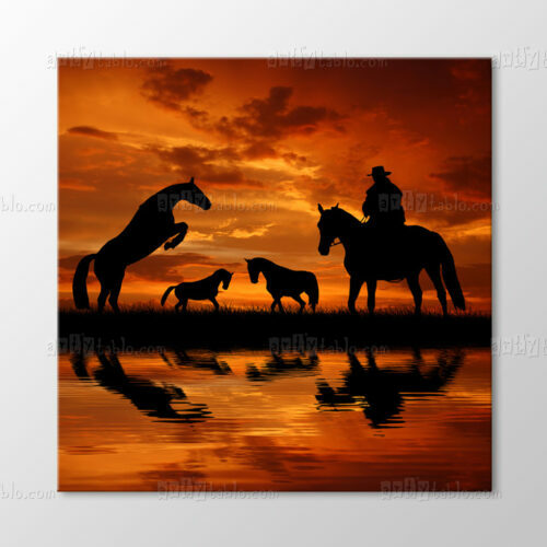 Cowboy ve Atları Tablo