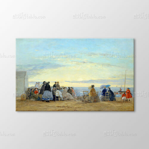 Sur la plage coucher de soleil Tablo