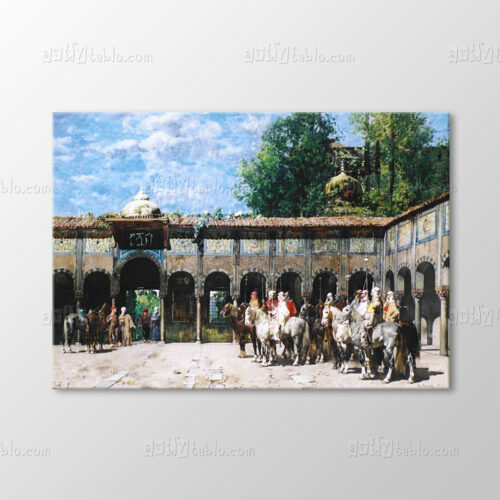 Cavalieri Circassi Che Aspettano Il Loro Capo Tablo