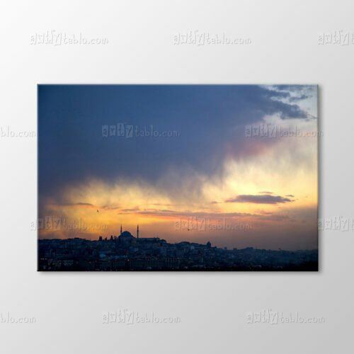 İstanbulda Gün Batımı Tablo