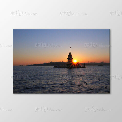 Kız Kulesinde Gün Batımı Tablo