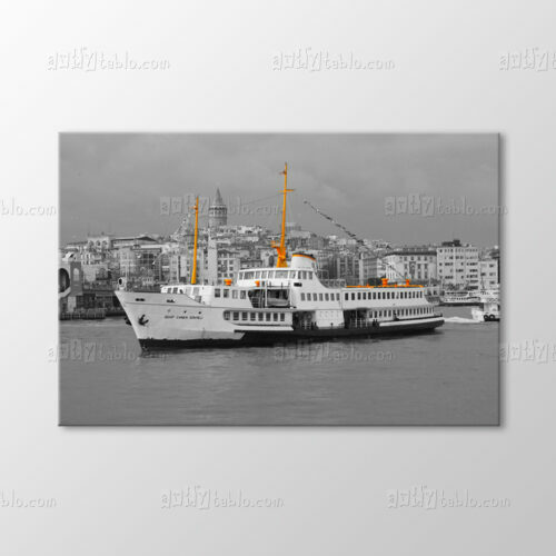Vapur ve Galata Kulesi Tablo