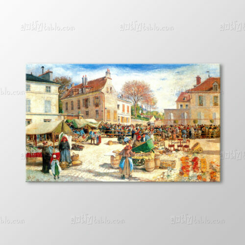 Pontoise Belediye Önünde Pazar Yeri, 1876 Tablo