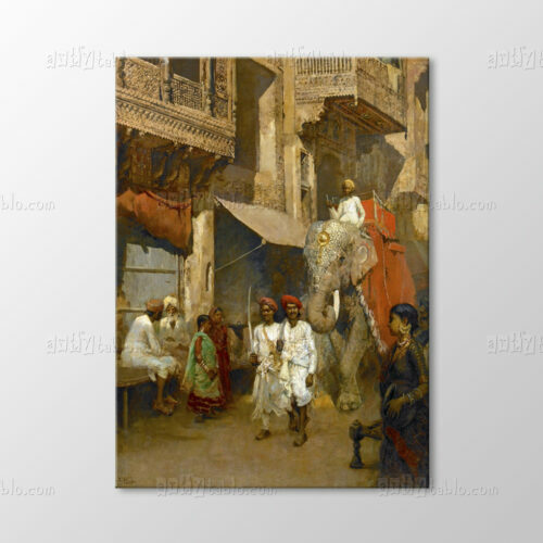 Promenade on an Indian Street Tablo
