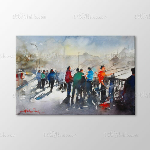 Suluboya Köprüde Balık Tutanlar Tablo