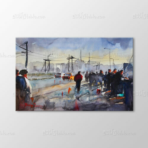 Suluboya Köprüde Balık Tutanlar Tablo