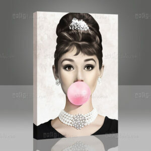 Audrey Hepburn Pembe Sakız Tablo