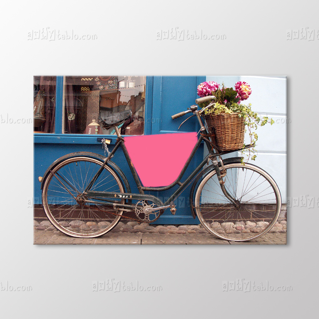 Bisiklet ve Çiçekler Tablo